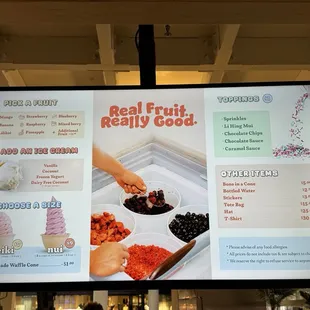 Menu board.