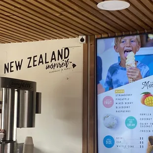 an advertisement for an ice cream shop