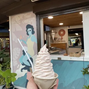 Strawberry &amp; pineapple dairy free coconut ice cream in a cup