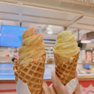 Mango and yogurt! (Left cone has li hing mui topping)