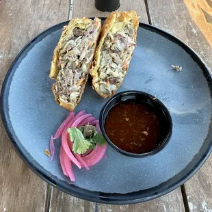 a plate of food on a table