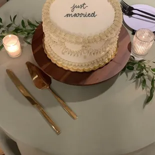 a wedding cake on a table