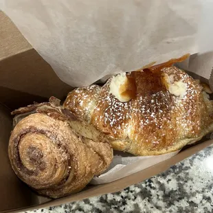 Cinnamon Roll and Guava croissant:)