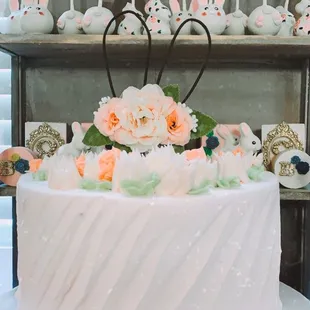 Bunny &amp; Flower Theme Cake