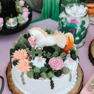 Cowgirl &amp; Cactus Theme beautiful Cake