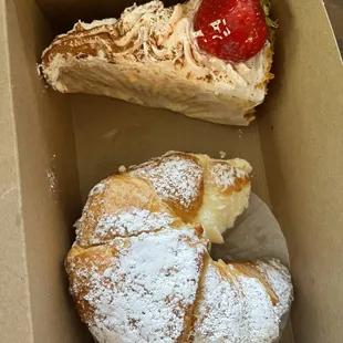 Tres leches and croissant.