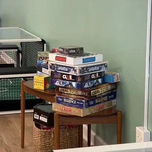 Shop has boardgames if you wish to stay