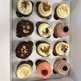 12 assorted cupcakes