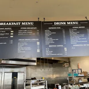 Breakfast and Drink menu Sweet Bar Bakery in Oakland.