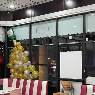 tables, booths, and balloons