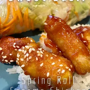 Spring Roll &amp; Sesame Chicken