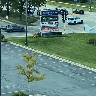 Restaurant sign from hotel room