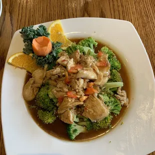 ginger garlic chicken and broccoli