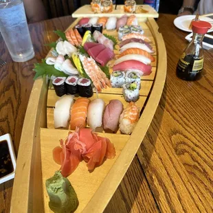 Party boat sushi - recommended for 3 people but 4 could easily be satisfied