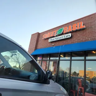 the front entrance of a restaurant