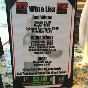 Wine list