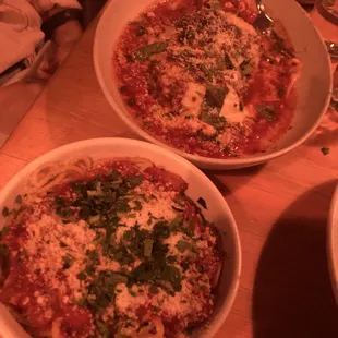 chicken parm and spaghetti