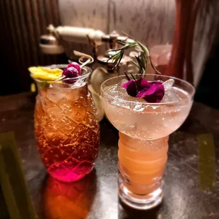 A couple of Nonalcoholic cocktails.