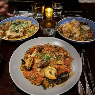 Chicken Parmesan, Seafood Fra Diavlo, Risotto Special!