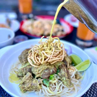 Kow Soi Neur. Curry noodles with beef short rib