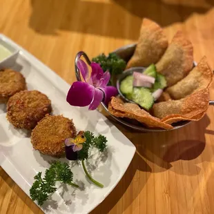 Thai Samosa, Crab Cakes