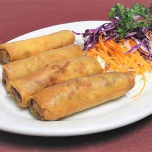 NEW!    Veggie Egg Rolls.  4 Piece Order only $3.95