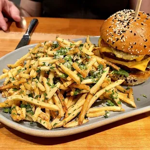 *All American Double Cheeseburger + truffle fries