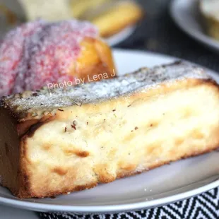 Sweet Butter Milk Bread Toast ($3.25, good) and Strawberry Coconut Bolo Bun ($3.50, not good)