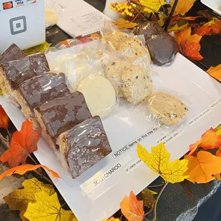 a variety of desserts