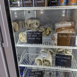 Cold case for wraps and sandwiches.