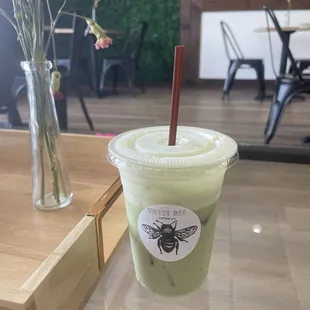iced vanilla matcha