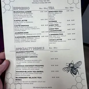 menu