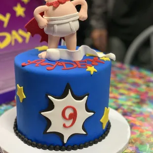 Red velvet Captain Underpants cake.