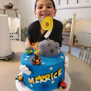 Beautifully constructed birthday cake! He loved it!