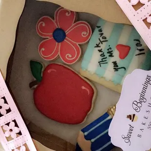 Order these last minute cookies for my daughter's teacher. Look super yummy &amp; awesome. Great job Sweet Beginnings Bake Shop