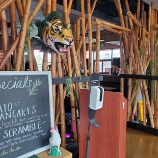 a sign with a tiger head on it