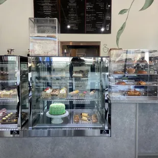 a display of baked goods