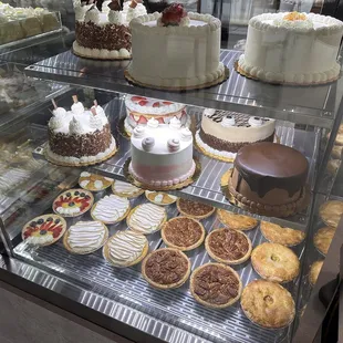a variety of desserts