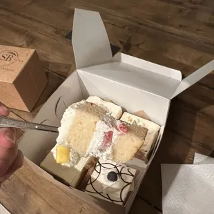 Slice of strawberry cake