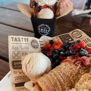 Strawberry Nutella Bubble Waffle and Sweet Bites Special