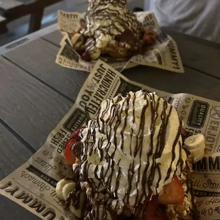 waffles, food