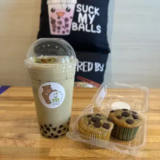 Iced Strawberry Matcha Milk Tea