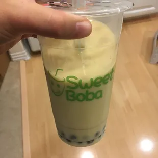 Horrible jasmine milk tea. This is all I'm going to drink. Gonna toss it.  Sorry. Not good