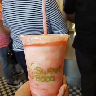 The really disgusting and poorly made "strawberry yogurt slush". Was thrown out immediately after sipping. 0/10.