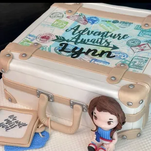 a suitcase cake