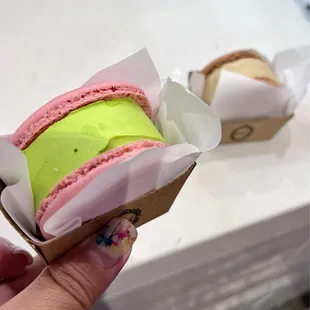 Green tea  ice cream macaron
