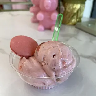Strawberry swirl gelato