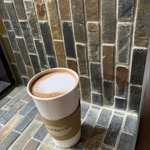A warm, cappuccino.