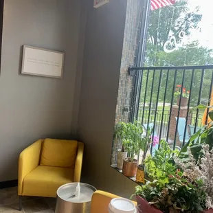 Love the personalization of this place and the potted plants!