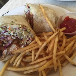 Spicy BBQ Fried Chicken Wrap Lunch